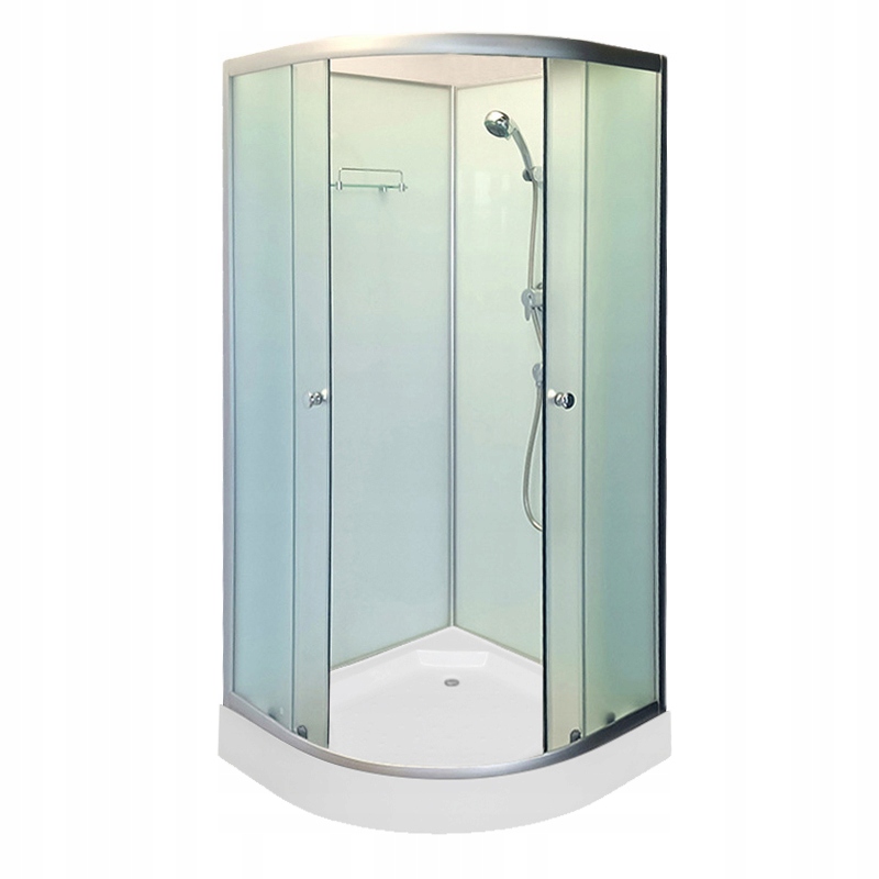 Sprchovací kút Hydrosan Sprchový kút polkruhový WSH305B s dvojitými dverami, posuvné 90 x 90 cm